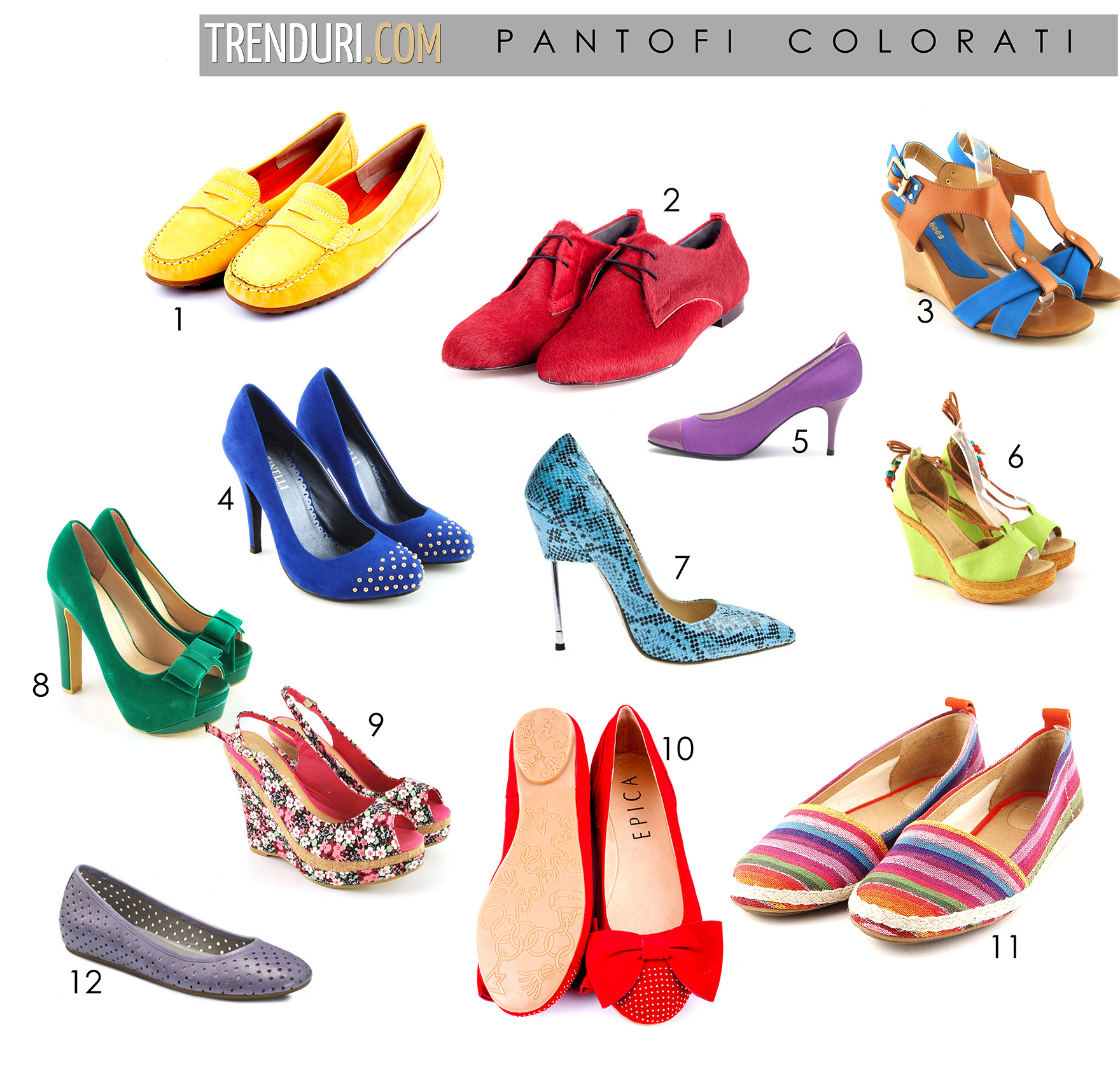 pantofi colorati - moda de primavara vara 2013